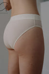 BASERANGE Stretch Flared Briefs UNEL Collection Ribbed Cotton Portugal BAS-UNEL-MIBAI Off-white
